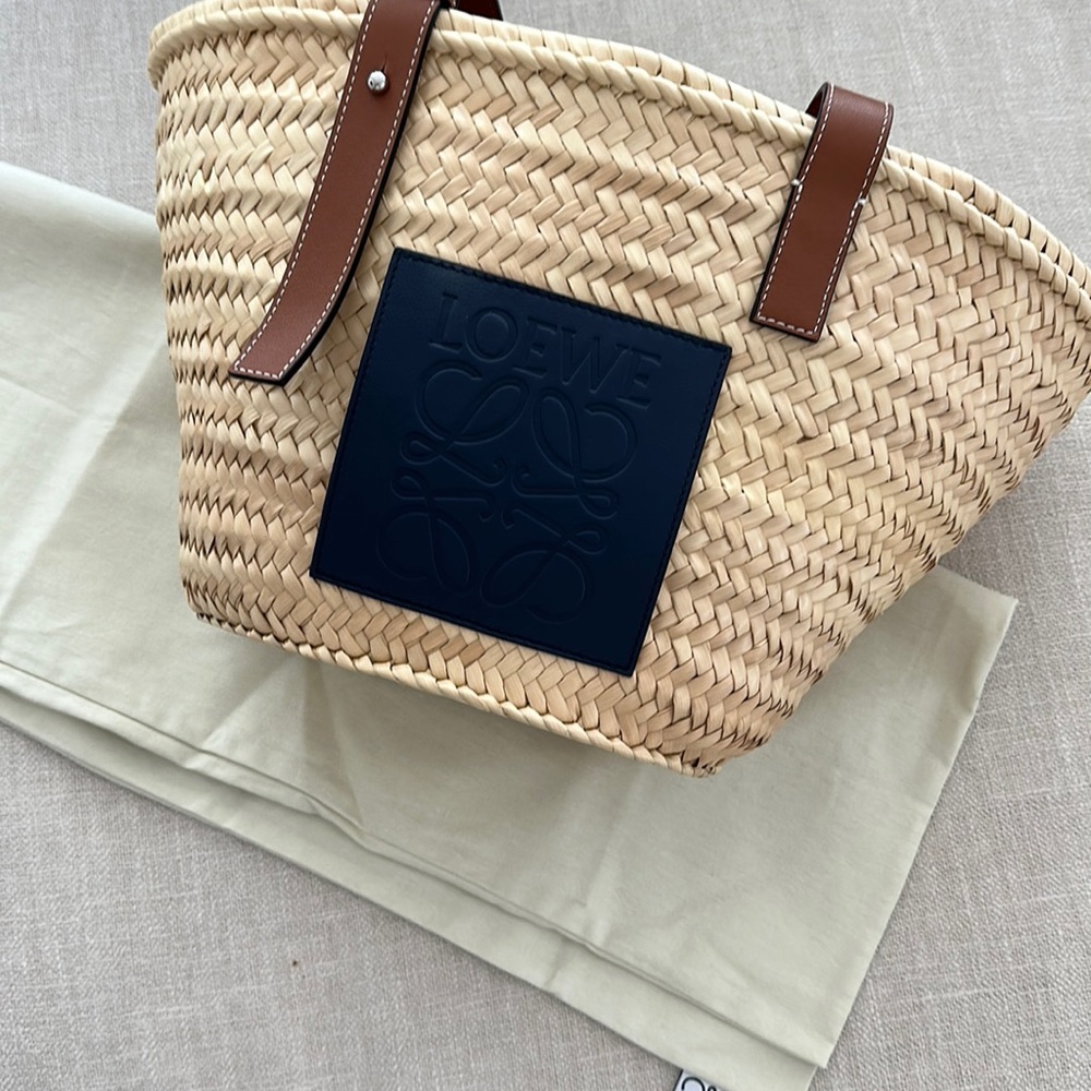 Loewe Tan and Brown Woven Tote